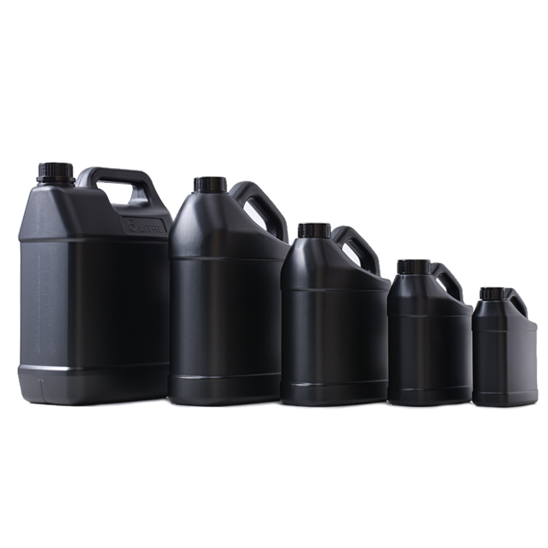 500Ml Đến 5000Ml Dung Tích Lớn Màu Đen Ánh Sáng Keo Dầu Trống Nhựa Với Nắp Vít, HDPE Đen Jerry Có Thể Keo Lớn Chai