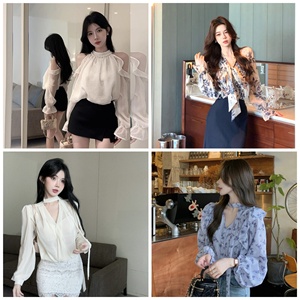 <span class=keywords><strong>Camicia</strong></span> da <span class=keywords><strong>donna</strong></span> alla moda a maniche lunghe in <span class=keywords><strong>lino</strong></span> chiffon traspirante e leggera, antipiega, nuova collezione coreana Primavera Autunno 2026 - Product Image 2