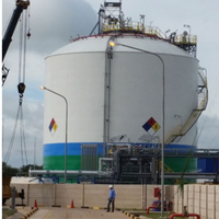 Réservoir de stockage à double confinement de 10 000 m3, réservoir de stockage à fond plat cryogénique pour l'éthane liquéfié