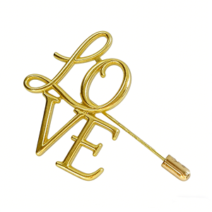 เข็มกลัดติดเสื้อรูปตัวอักษร LOVE สีทอง ทำจากสแตนเลส ประดับเพชร ใช้ตกแต่งเสื้อแจ็คเก็ต ของขวัญ เครื่องประดับ - Product Image 2