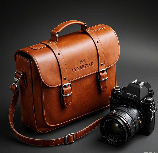 High Quality Manufacturer Leather DSLR Camera Bag with Secure Shoulder Holster Zipper Closure Camera Handbag