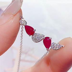 Collana con Pendente di Lusso in Argento Intarsiato con <span class=keywords><strong>Rubino</strong></span> Naturale, Placcato Oro 18K, Fiore con Perla d'Acqua Dolce, Regalo per Fidanzamento e Matrimonio - Product Image 6