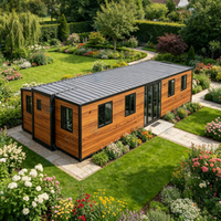 Maison conteneur préfabriquée extensible FLKT de 20 pieds, mobile, avec châssis de remorque à roues, maisonnette modulaire