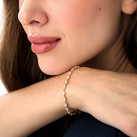 Pulsera de Oro Laminado de 14k con Moissanita VVS GRA Certificada, Corte Brillante, Engaste en Bisel, Cierre Entrelazado, Unisex, de Moda, Venta al por Mayor