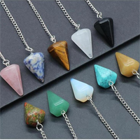 Petit Pendule Colonne Hexagonale en Agate Naturelle 22 mm, Pierre de Guérison pour la Décoration Intérieure et les Artisanats en Cristal
