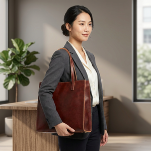 Achetez en ligne des sacs à main en cuir véritable de style western, avec impression de logo personnalisé, écologiques, imperméables, sacs de shopping, sacs à main pour femmes avec fermeture éclair - Product Image 1
