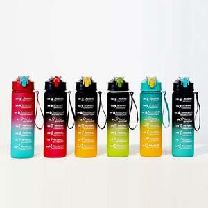 Bouteille d'eau en plastique 2026 avec paille, dégradé, portable pour le sport en extérieur, grande capacité, personnalisable - Product Image 5