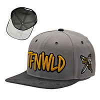 Cappello Hip Hop con Logo Ricamato 3D, Berretto Snapback in Camoscio Grigio per Stile Urbano, Skateboard e Uso Quotidiano