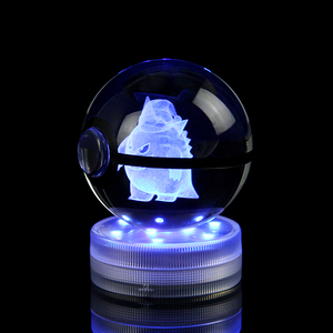 Boule de verre pokémon Pikachu Eevee Mewtwo 80mm, livraison directe, jouet pour chambre d'enfant, <span class=keywords><strong>veilleuse</strong></span> - Product Image 4