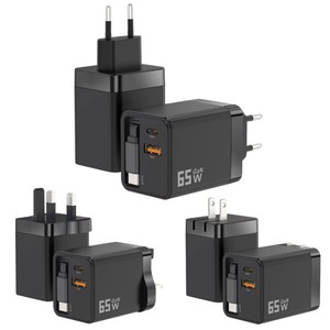 65W GaN <b>USB</b> Wall Charger Dual Port Type-<b>C</b> <b>Adapter</b> Fast Charging Power Supply for Laptop Phone Tablet - Product Image 1