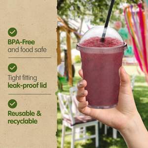 Factory Price Custom UV Printed Single Wall Clear 12-24oz Eco-friendly Disposable Plastic Cup Lid for <b>Boba</b> <b>Bubble</b> Milk Tea - Product Image 4