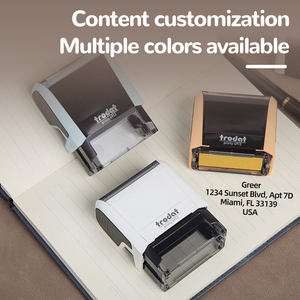 4912 自动印字印章 彩色塑料数码印刷 DIY 自定义文字内容 47*18mm 倾斜式翻盖办公用 - Product Image 3