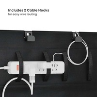 CC11-21-2 Kit de gestion de câbles sous le bureau durable avec serre-câbles, sans perçage, organiseur de câbles en tissu pour poste de travail de bureau