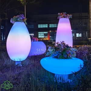 กระถางดอกไม้เรืองแสง LED กันน้ำสำหรับภายนอกอาคาร SENZHAO  กระถางปลูกต้นไม้แบบมีไฟ RGB สำหรับตกแต่งสวน งานแต่งงาน และการตกแต่งเชิงพาณิชย์ - Product Image 4
