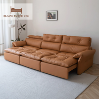 Hochwertige Luxus-Wohnzimmer möbel I-Form bewegliche Couch Set Minimalist ische Leders ofa Set Schnitts ofa