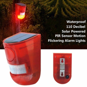 6led Bewegungs sensor Solar leuchten mit <span class=keywords><strong>Alarm</strong></span> USB Wiederauf ladbare Solar Outdoor Rotlicht Sirenen <span class=keywords><strong>alarm</strong></span> Solar LED Blitzlicht für Farm - Product Image 1