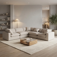Canapé d'angle moderne de luxe Frank Furniture - Ensemble de canapés en tissu haut de gamme pour salons contemporains