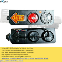 Feu arrière LED 24V trois-en-un pour remorque, feu combiné arrière, feu de freinage, clignotant, feu de recul pour semi-remorque, pièces de camion