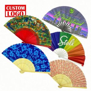 Éventails pliants japonais et chinois vintage, personnalisés avec logo imprimé, promotionnels, grands, en bambou - Product Image 1