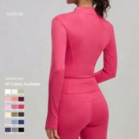 Haut de yoga pour femme à manches longues, coupe ajustée, respirant, séchage rapide, en nylon et élasthanne, idéal pour la gym, le yoga, la course et l'entraînement