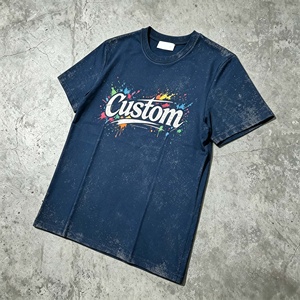 Camiseta Personalizada de Manga Corta para Hombre, Cuello Redondo, Algodón, Estampado de Letras, Estilo Casual Urbano, Tallas Grandes - Product Image 5