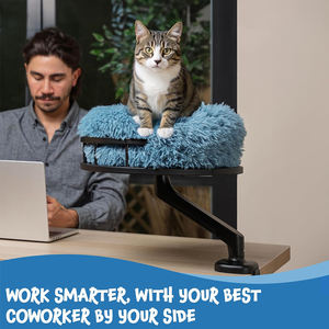 เตียงแมวแบบตั้งโต๊ะ นุ่มสบาย ทำจากผ้าพลัฌ รูปทรงเปลญวน สำหรับแมวขนาดเล็กและใหญ่ ใช้เป็นที่พักผ่อนในบ้าน หมุนได้ 360 องศา ปรับความสูงได้ - Product Image 6