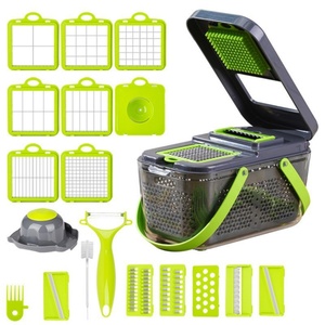 Wholesale 22 Pcs Handheld Vegetable Cutter Multifunctional Heavy Duty Fruit Slicer Set Kitchen Grater Kit - Product Image 2