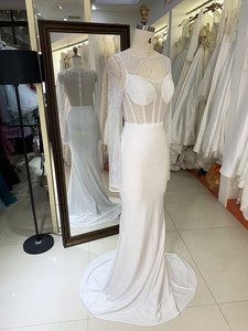 صيحات الموضة الجديدة الفاخرة حورية البحر تصميم شبكة الرأس مع حجر الراين مساء اللباس صغيرتي فساتين امرأة لحفل الزفاف - Product Image 3