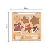 Palette de fards à paupières minéraux à haute pigmentation, 6 couleurs, forme d'étoile, paillettes, sans cruauté, couleur terre, maquillage de scène, vente en gros