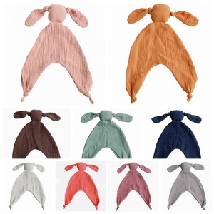 Couverture de sécurité en coton pour bébé, couverture en mousseline pour nourrisson, lapin apaisant pour le sommeil du bébé, <span class=keywords><strong>doudou</strong></span> pour bébé - Product Image 1