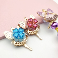 51296 Magnifiques embouts de stylo en alliage avec perles en strass, motif danseuse de ballet mignonne, nouveaux accessoires de bijoux pour stylos DIY, ange dansant perlé