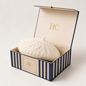 Boutique <b>Magnetic</b> Closure <b>Gift</b> <b>Box</b> Luxury Retail Packaging Book Style Presentation <b>Box</b> For Hat Scarf Fashion Accessories Brands - Product Image 2