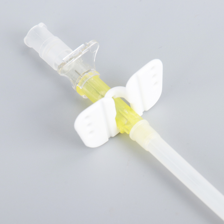 Instrumentos médicos hipodérmicos CE ISO Aguja recta tipo mariposa de permanencia 14/16/18/20/22/24G