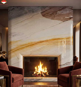 Baldosas de Piso con Vetas Doradas Fluidas Azul Book Match, Baldosas de Lujo Brasileñas Premium con Vetas Doradas Modernas, Encimera de <span class=keywords><strong>Gran</strong></span> Formato para Isla de Cocina - Product Image 2