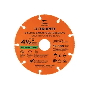 DISCO de Carburo de Tungsteno Multimaterial de 4-1/2 Pulgadas, TRUPER, Caja de 2 Unidades - Product Image 1