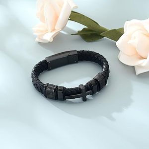 Bracelet urne commémorative croix de la foi, bijou funéraire en acier inoxydable pour cendres, souvenir pour femmes et hommes, cadeau de sympathie personnalisé - Product Image 4