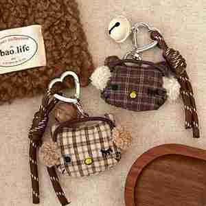 Japanese Retro Cute Soft Plush Doll Keychain Vintage-Style Pendant Durable Eco-Friendly Versatile Girls <b>Backpack</b> Fashion - Product Image 2