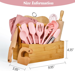 Nouvel ensemble d'outils de cuisine et de pâtisserie pour enfants, 16 pièces, <span class=keywords><strong>avec</strong></span> tablier de qualité alimentaire, pour jeunes chefs, filles et garçons, idéal comme cadeau - Product Image 4