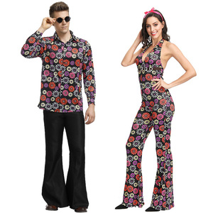 HP Sexy Retro Sunflower Printed Bell Bottoms Arabian New Fashion Cos Style Jumpsuit Flared Suit for Unisex - Product Image 3