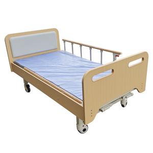 Lit d'hôpital manuel en bois massif avec tête de lit, levage des pieds arrière et réglage en hauteur pour usage en maison de retraite - Product Image 3