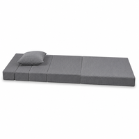 Surmatelas pliable en mousse haute densité pour adultes, avec housse en lin amovible, design pliable pour chambre à coucher, usage scolaire, taille personnalisable