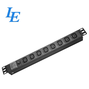 OEM ODM PDU อลูมิเนียมอัลลอยด์แบบติดตั้งบนแร็คขนาด 19 นิ้ว พร้อมเต้ารับ C13 IEC 8 ช่อง ได้รับการรับรองมาตรฐาน CE ชุดจ่ายไฟ - Product Image 1