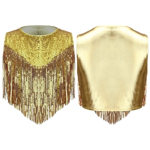 Disfraz de baile de moda para niñas de 6 a 16 años, estilo disco de los años 70, con decoración metálica, para actuaciones en escenario y fiestas temáticas. - Product Image 2