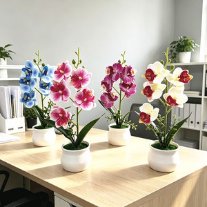 Orchidée Phalaenopsis Paulon en pot, 29 cm de haut, fleur artificielle, décoration de bureau - Product Image 2
