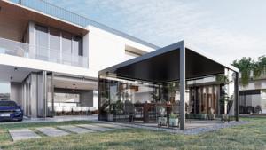 ستائر دوارة مقاومة للرياح للاستخدام الخارجي، نظام تظليل بسحاب جانبي، كهربائية أو يدوية، ذكية بتقنية واي فاي تويا، للبرجولا - Product Image 5