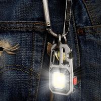 Lampu Kerja Portabel Mini Tahan Air IP33 Senter Saku Gantungan Kunci Usb Dapat Diisi Ulang Pembuka Botol Kecil Led untuk Berkemah di Luar Ruangan
