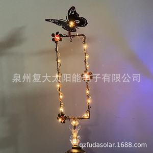 Luces Solares de Jardín con Forma de Mariposa, Cadena de Luces LED con Colgante de Cristal, Resistentes al Agua, Decoración para Exteriores - Product Image 4