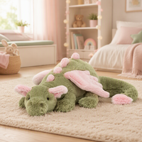 Jelly cat Nouvelle Peluche Dinosaure Mignon Dragon Matcha Dragon Sakura, Doudou Brodé avec Doublure en Maille Ultra Douce