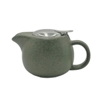 Théière en céramique de 500 ml avec infuseur à thé en acier inoxydable 304, théière moderne pour thé en feuilles avec couvercle à rabat et filtre, ensemble cadeau pour la préparation du thé