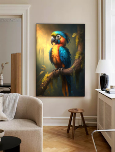 Tableaux d'animaux personnalisés, peintures à l'<span class=keywords><strong>huile</strong></span> de <span class=keywords><strong>perroquet</strong></span>, peintures décoratives de porche de chambre à coucher - Product Image 2